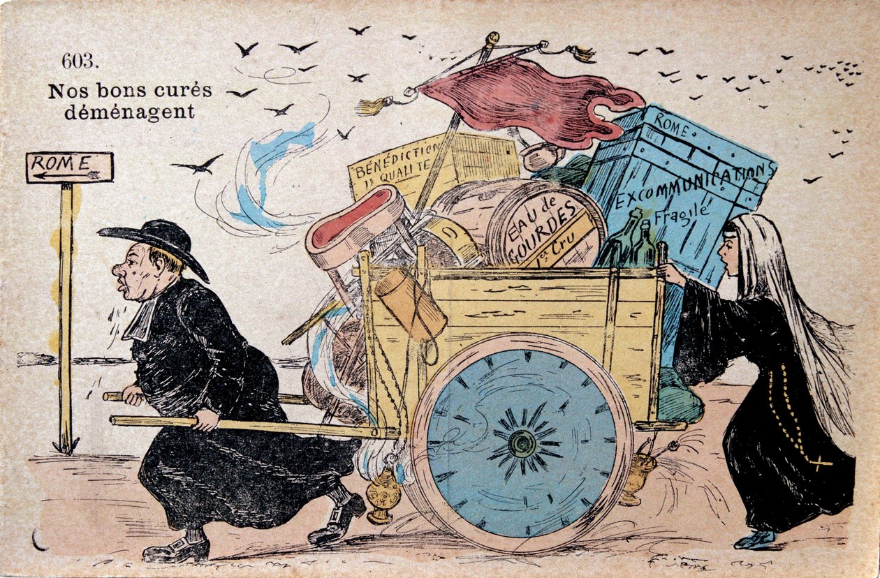Nonne et paroisse exilées à Rome en raison de la loi de 1905 sur la séparation de l