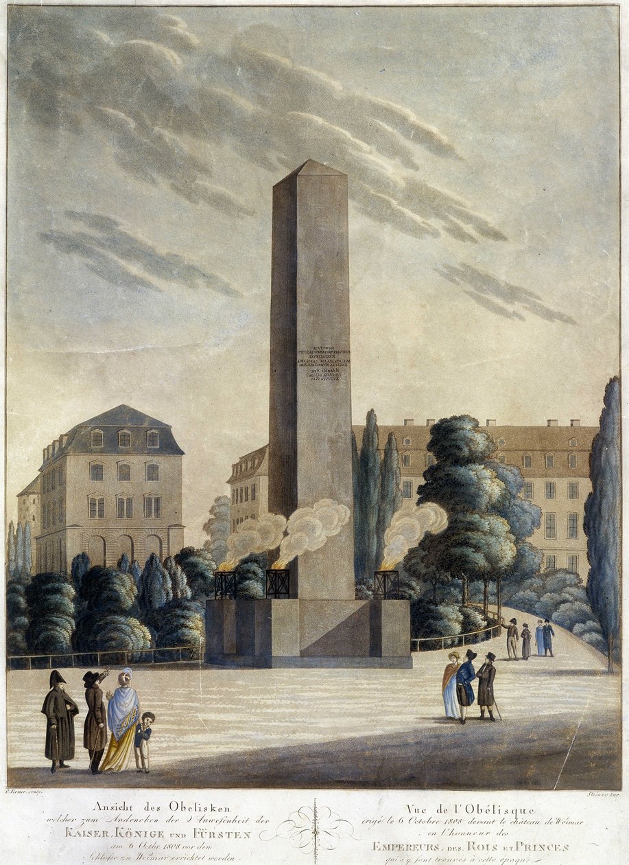 Obélisque devant le château de Weimar - Unknown artist