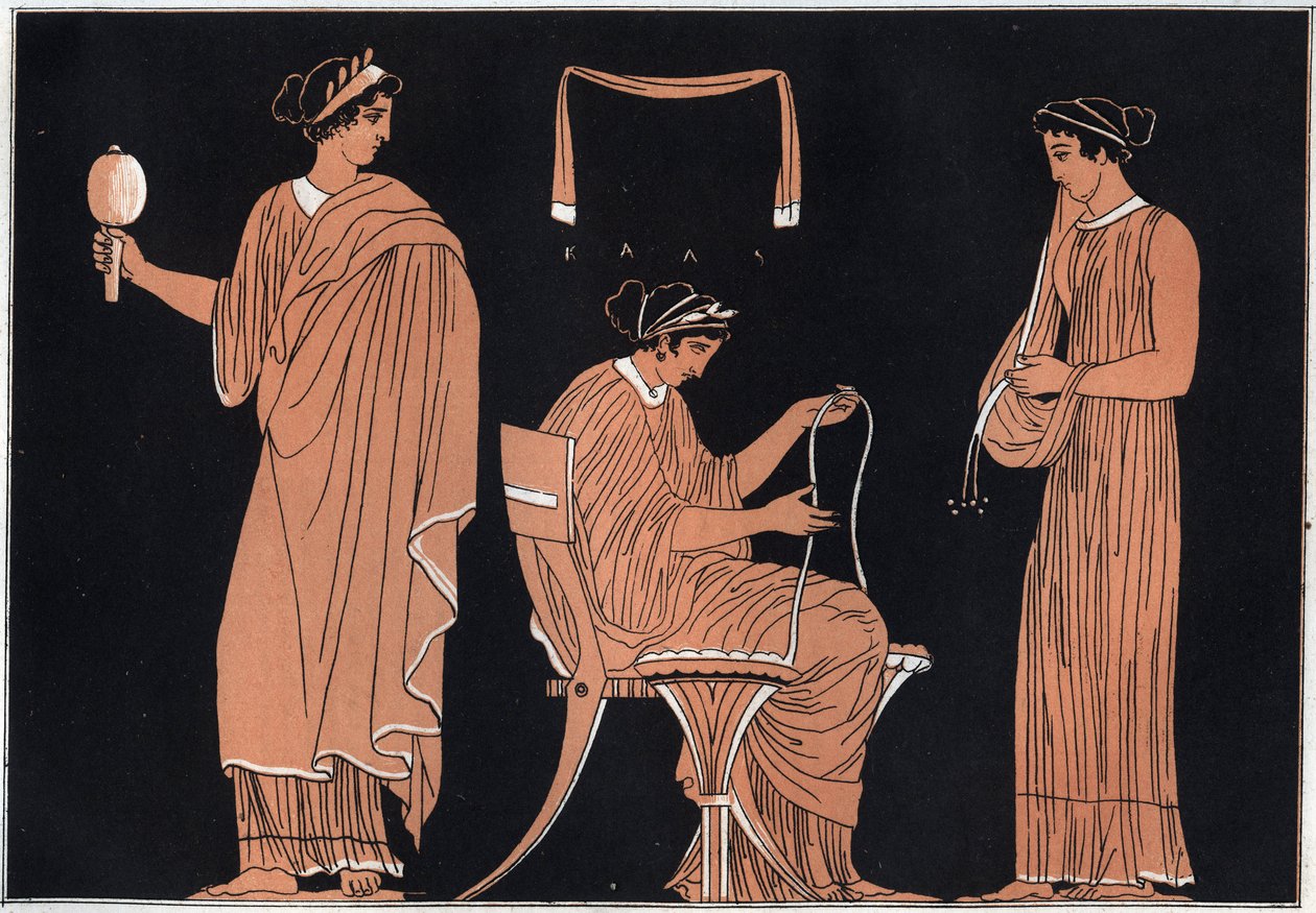 Odyssée par Homère : Pénélope et ses servantes - gravure de « Usi e Costumi di Tutti i Popoli dell