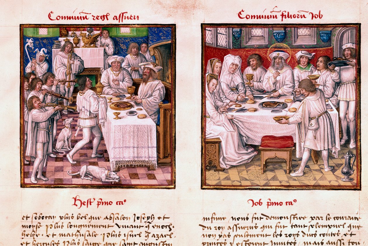 À gauche, le festin d