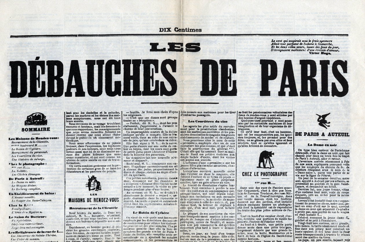Un des journaux "Les débauches de Paris", fin du XIXe siècle - Unknown artist