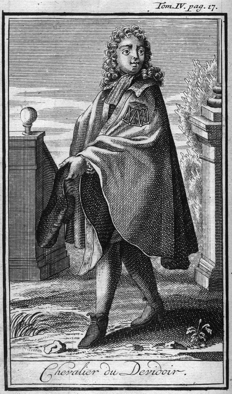 Ordres de chevalerie. Chevalier de Devidoir. Dans "Histoire des ordres militaires ou chevaliers, des milices séculières et régulières des deux sexes, qui ont été établies jusqu