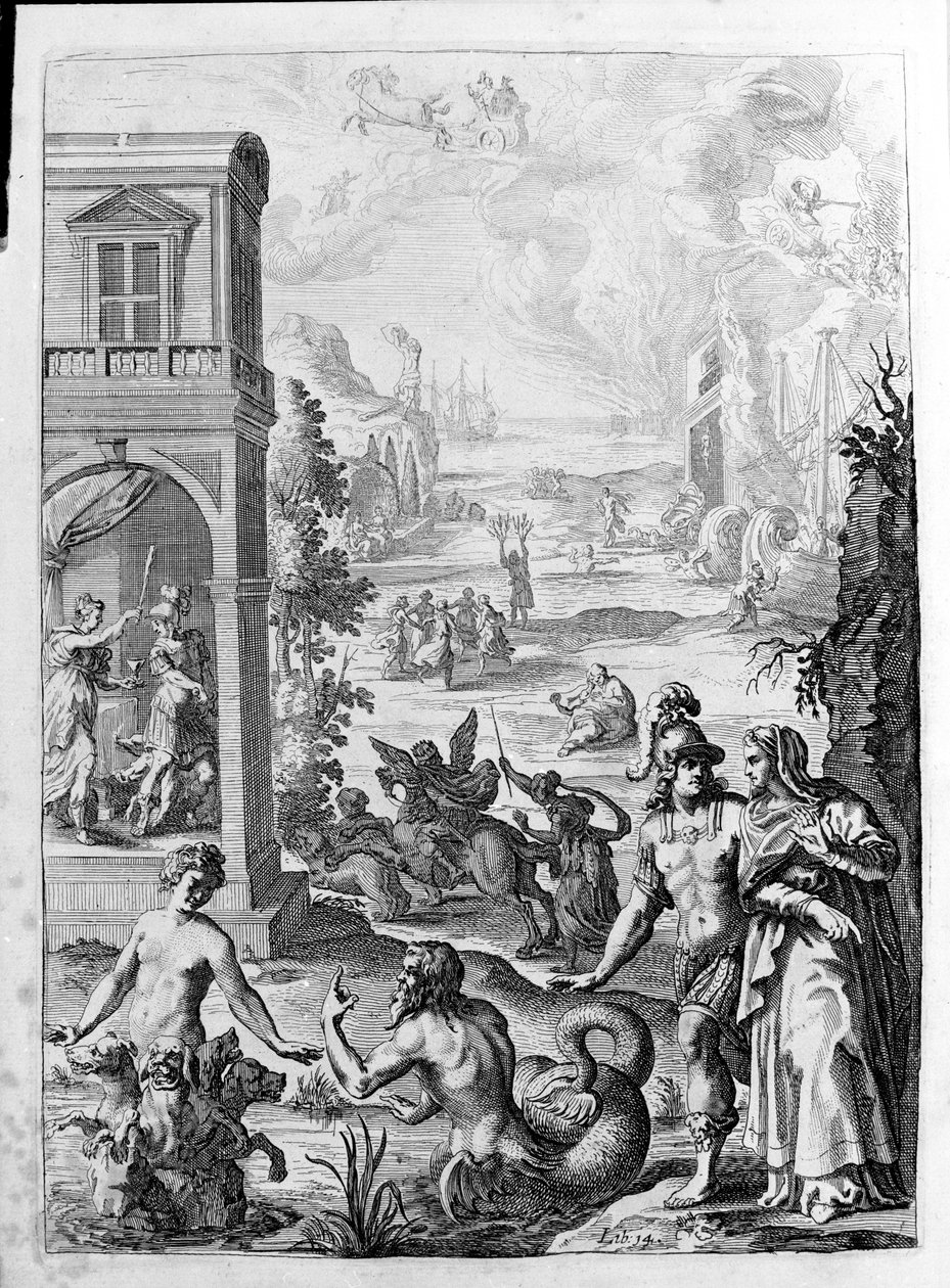 Ovide (Ovidius) - illustration pour le livre 15 - (P. Ovidii Nasonis Metamorphose libri XV um notis TH. Farnabii.) note par Thomas Farnaby (Farnabia) (1575-1647) - Unknown artist