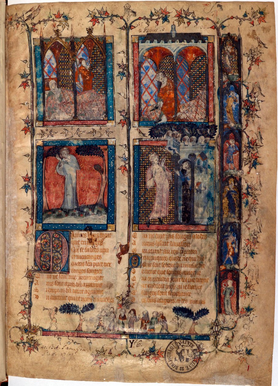Page enluminee tiree du manuscrit Le Roman de la Rose - Unknown artist