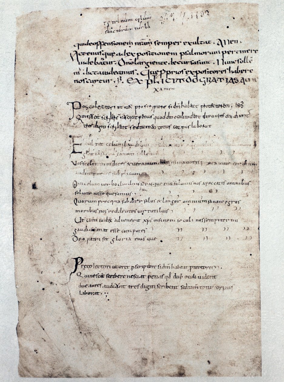 Page de Commentaires sur les Psaumes par Cassiodore (manuscrit, 9ème siècle) - Unknown artist