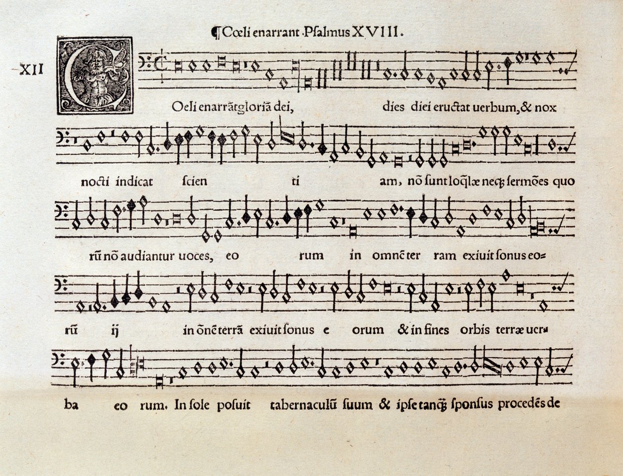 Page de partition musicale de Coeli enarrant psaume XVIII par Willaert (1538) - Unknown artist