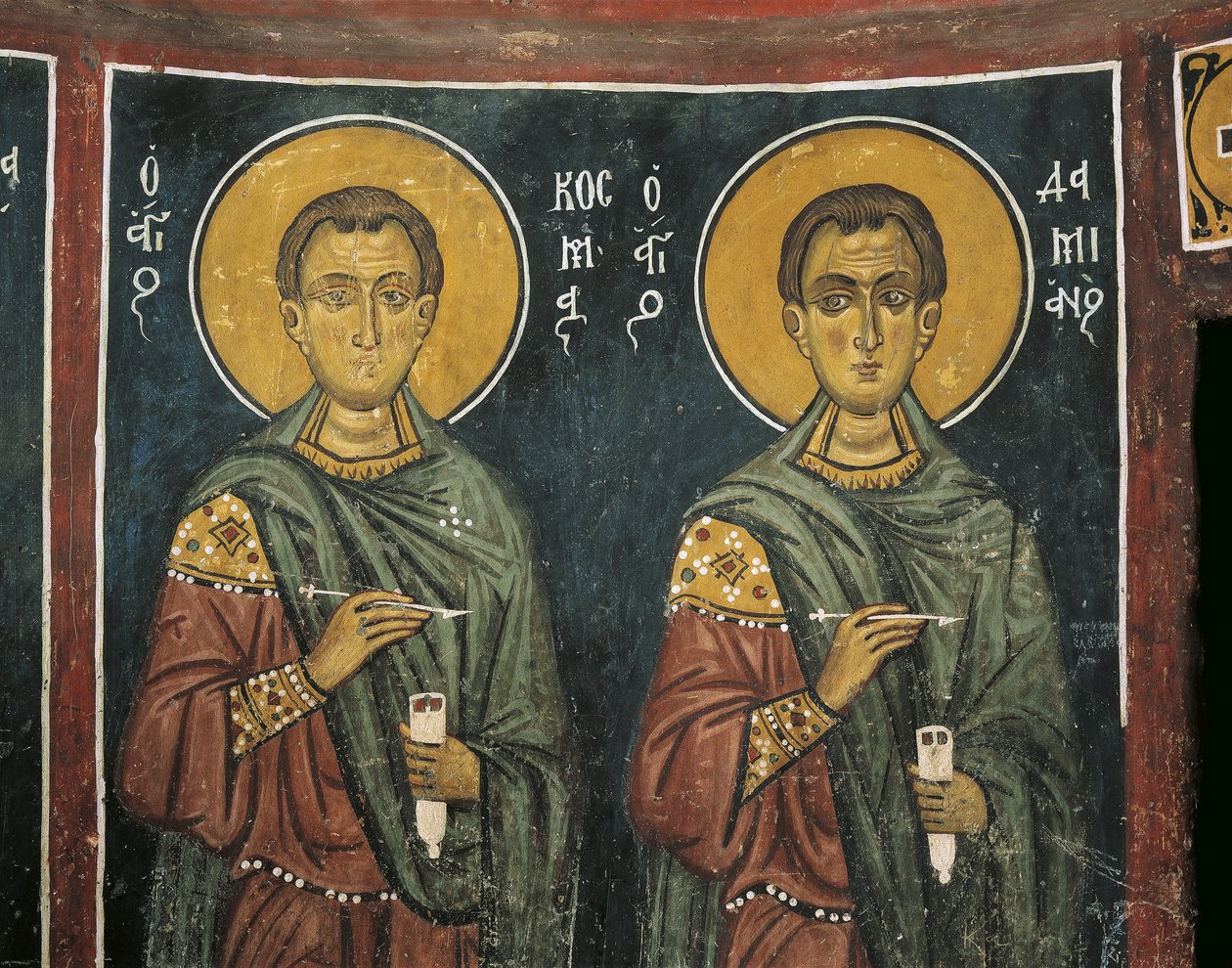 Peintures de Saint Côme avec Saint Damien, Église Panagia Ties Asinou, Nikitart, Chypre - Unknown artist