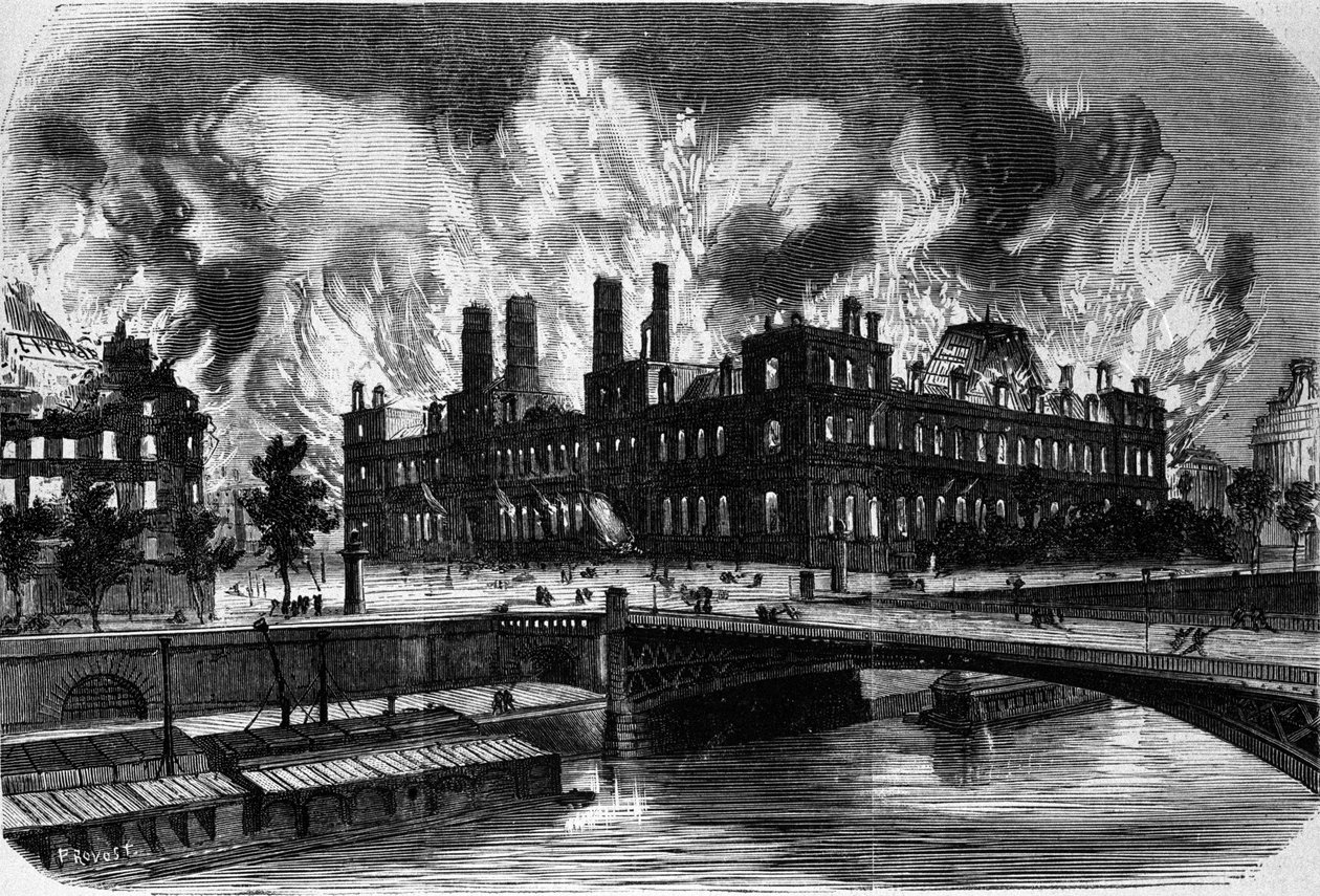 Paris, la Commune. Incendie de l