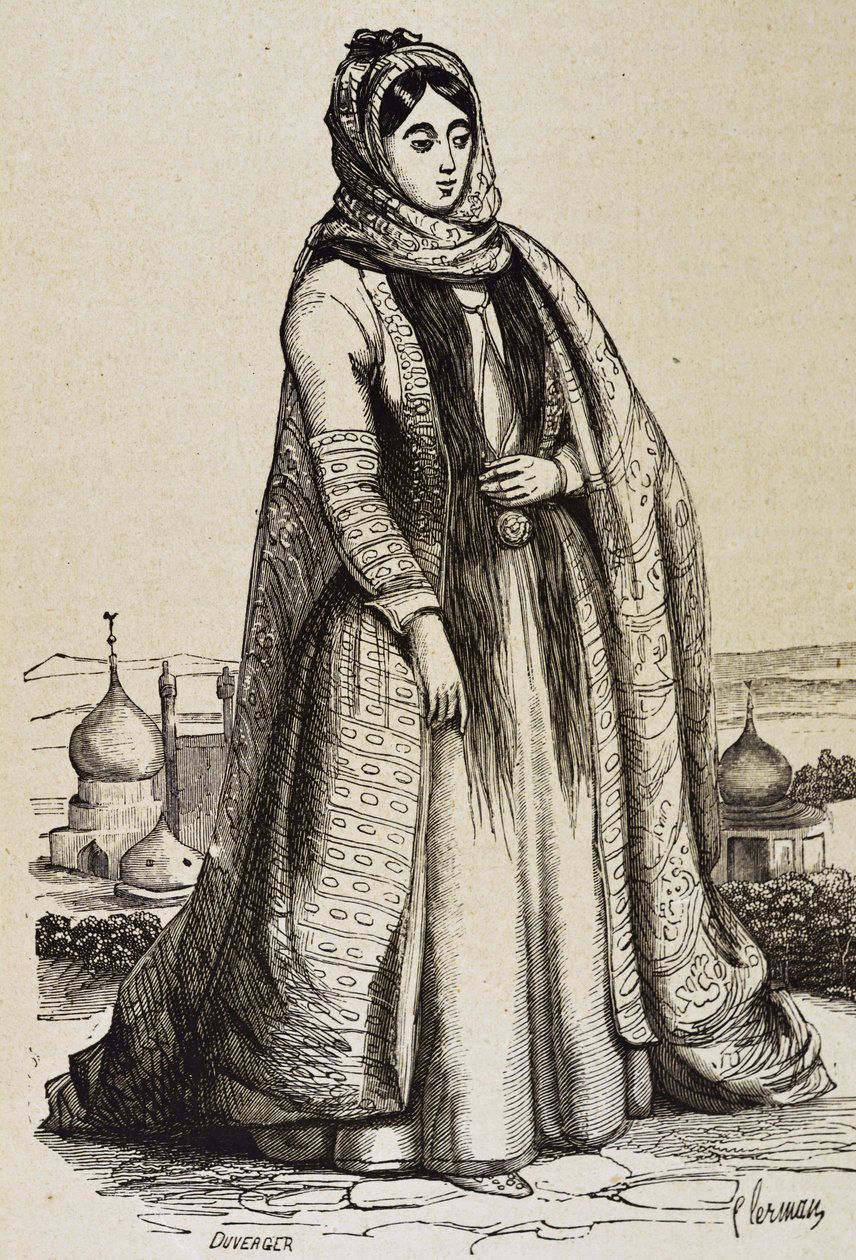 Perse (XIXe siècle). Société. Femme persane. Gravure. Collection privée - Unknown artist