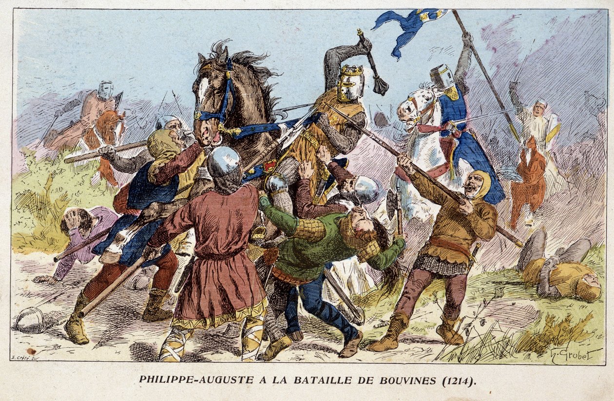 Philippe-Auguste à la bataille de Bouvines (1214) - Unknown artist