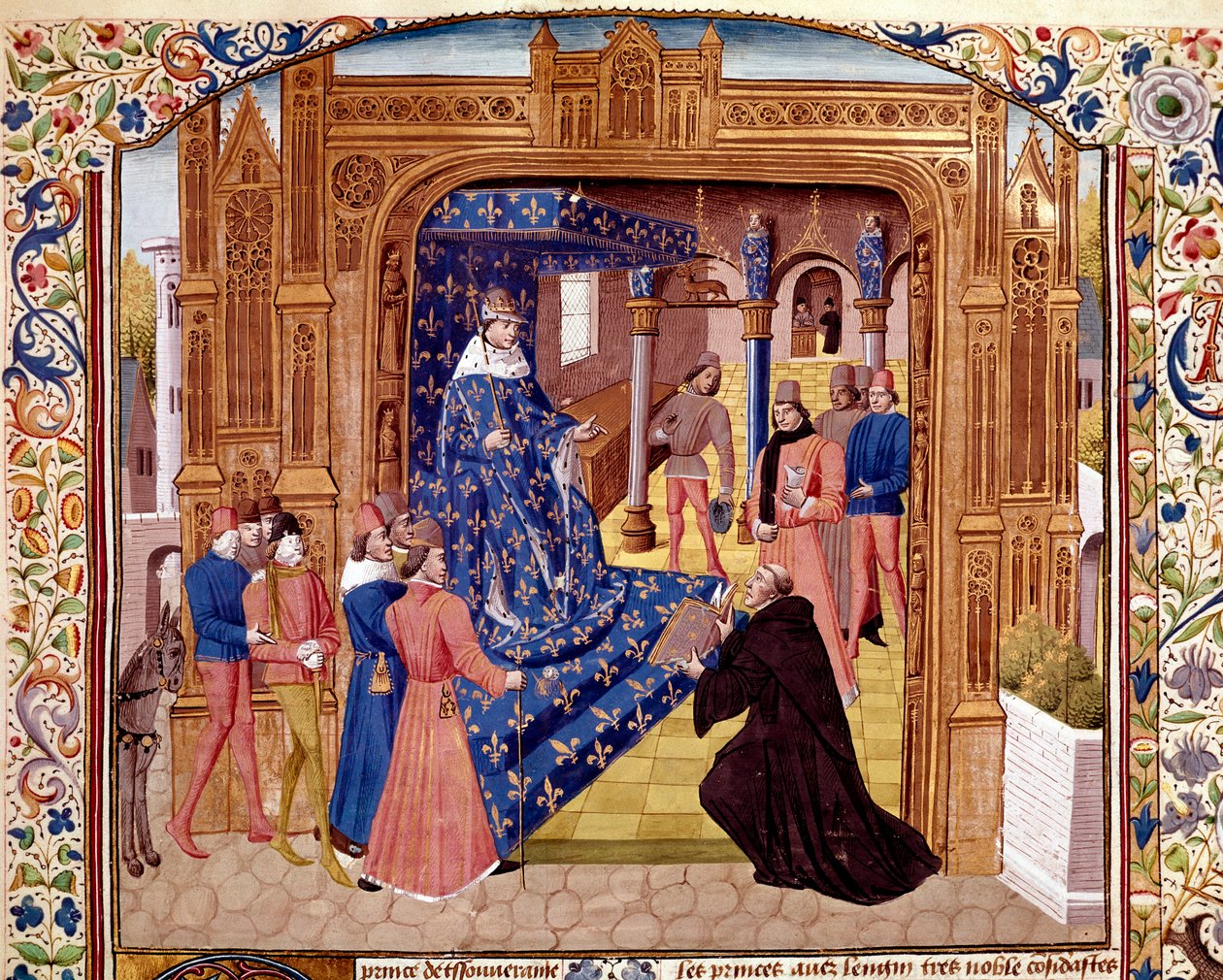 Pierre de Bressuire offre son livre à Jean II le Bon sur l