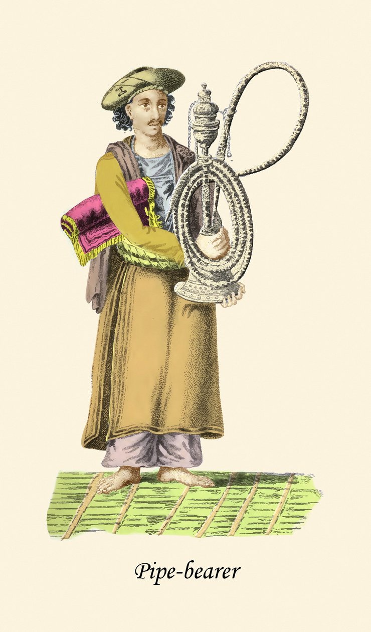 Porteur de pipe avec bong ou narguilé - Unknown Artist
