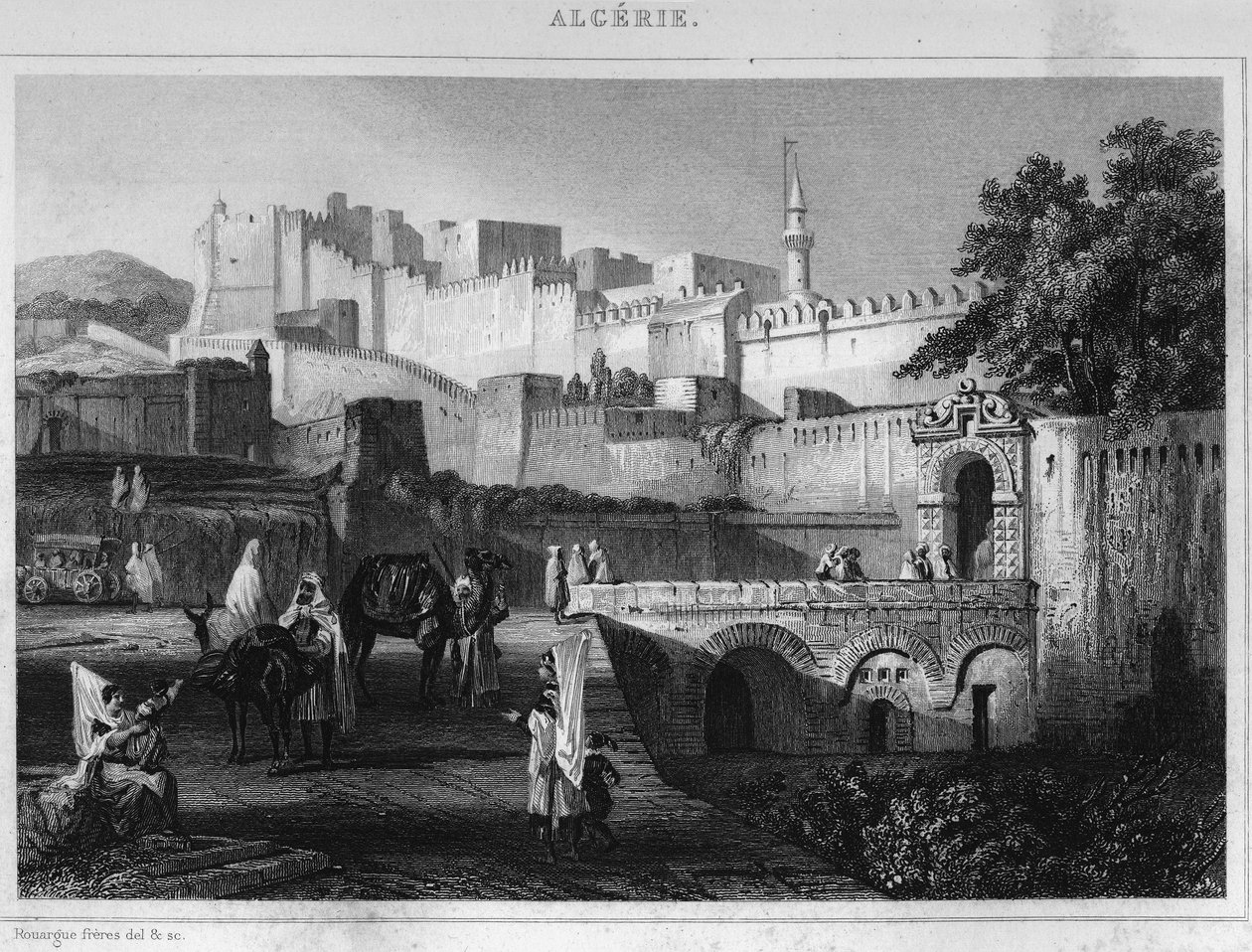 Porte Bab-Azoun à Alger, un fort occupé par la division d