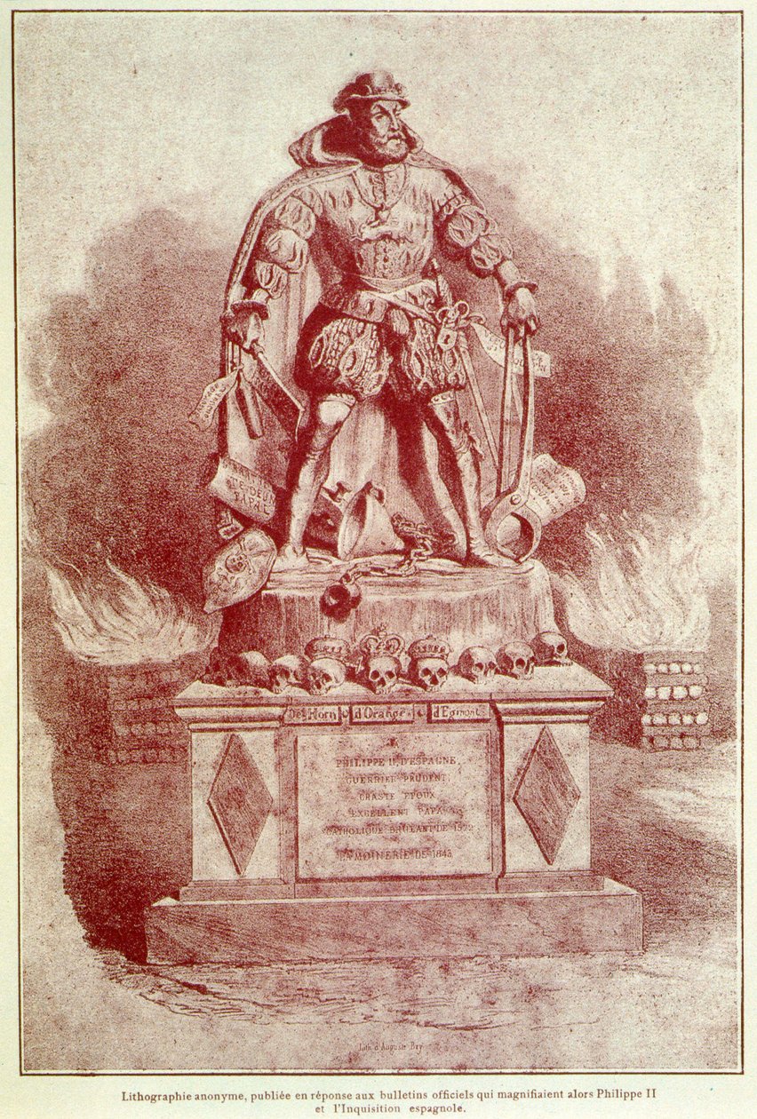 Portrait-charge de Philippe II sur l