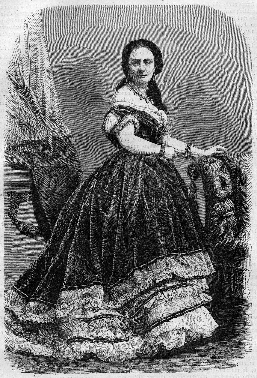 Portrait de Maria Wyse Bonaparte dite Madame Urbain Ratazzi (1833-1902). Gravure dans "L