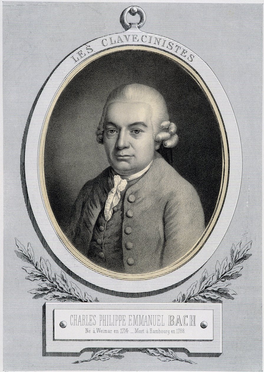 Portrait en médaillon de Charles Philippe Emmanuel Bach (1714-1788), fils de Jean-Sébastien Bach, n.d. XIXe siècle - Unknown artist