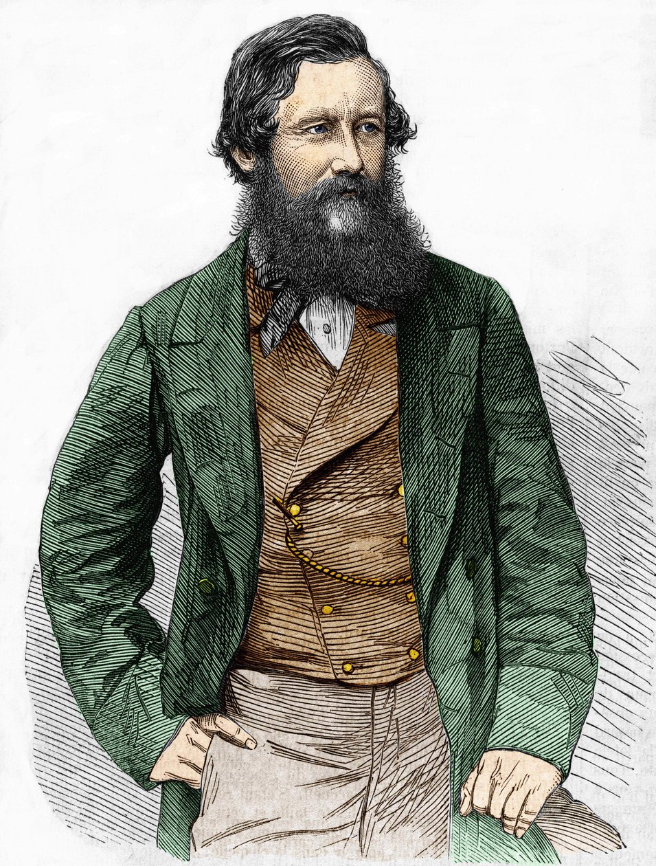 Portrait du capitaine Speke, explorateur britannique (1827 - 1864) - Unknown artist