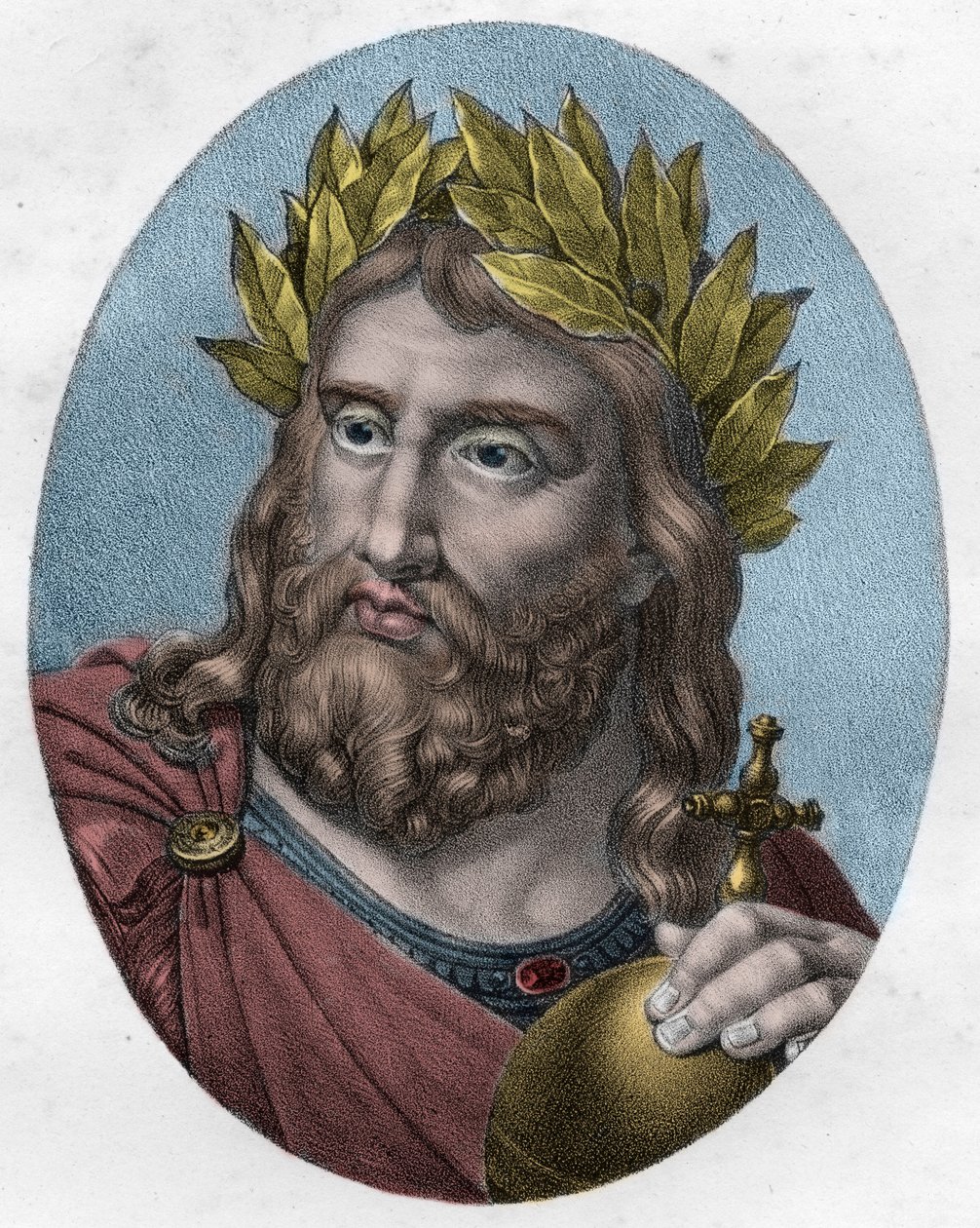 Portrait de Charlemagne (Charles Ier dit le Grand, Carolus Magnus, 742-814), roi des Francs - Charles le Grand, roi des Francs - gravure - Unknown artist