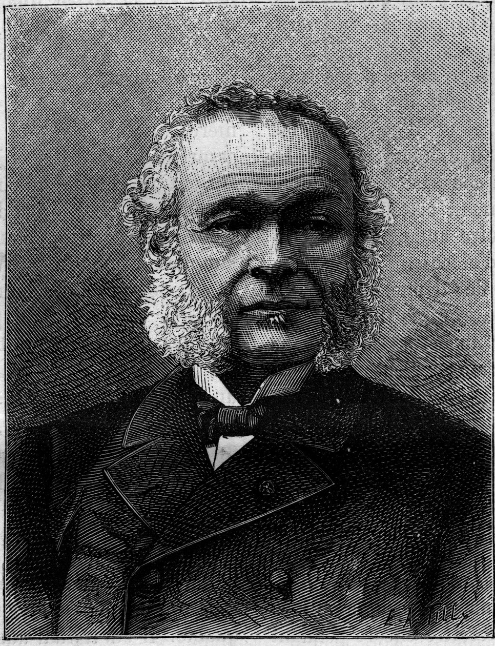 Portrait de Charles Adolphe Wurtz (1817-1884), chimiste et enseignant français. Gravure dans « Nature. Revue des sciences et de ses applications aux arts et à l