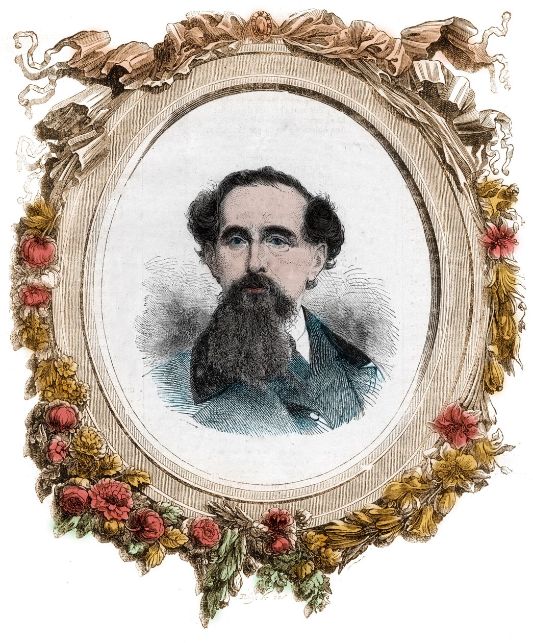 Portrait de Charles Dickens (1812-1870) romancier anglais, gravure - Unknown artist