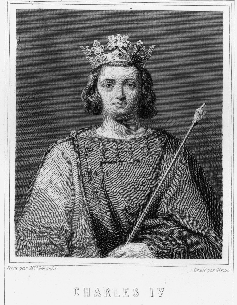 Portrait de Charles IV le Bel (1294 - 1328), roi de France - dans « Histoire des Français » par Lavallée, gravure, sd. - Unknown artist