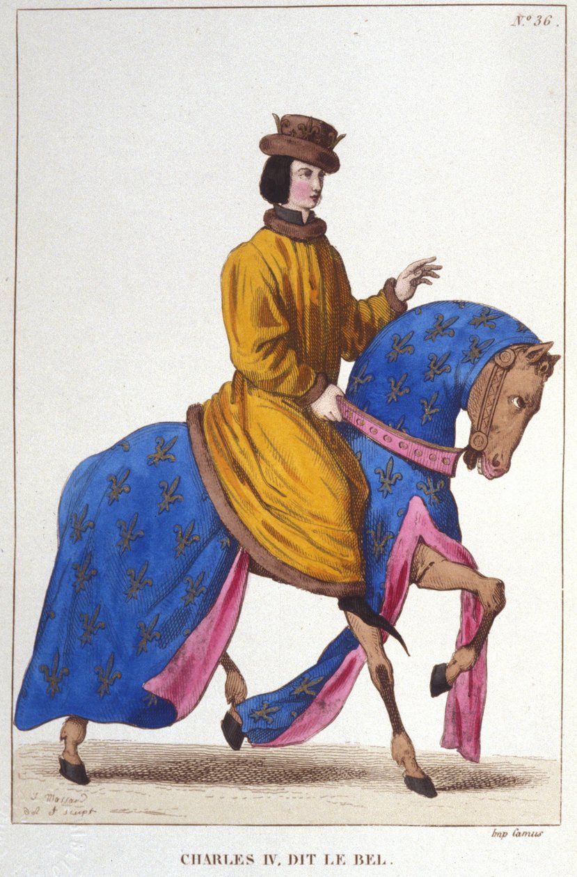 Portrait de Charles IV le Bel (c. 1294 - 1328), Roi de France et de Navarre gravure 1830 - Unknown artist