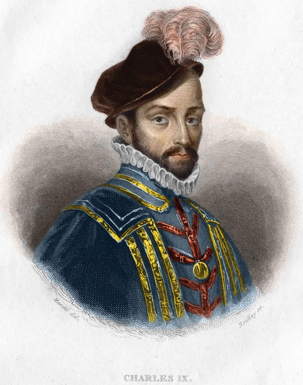 Portrait de Charles IX (1550 - 1574), roi de France, gravure du 19e siècle - Unknown artist
