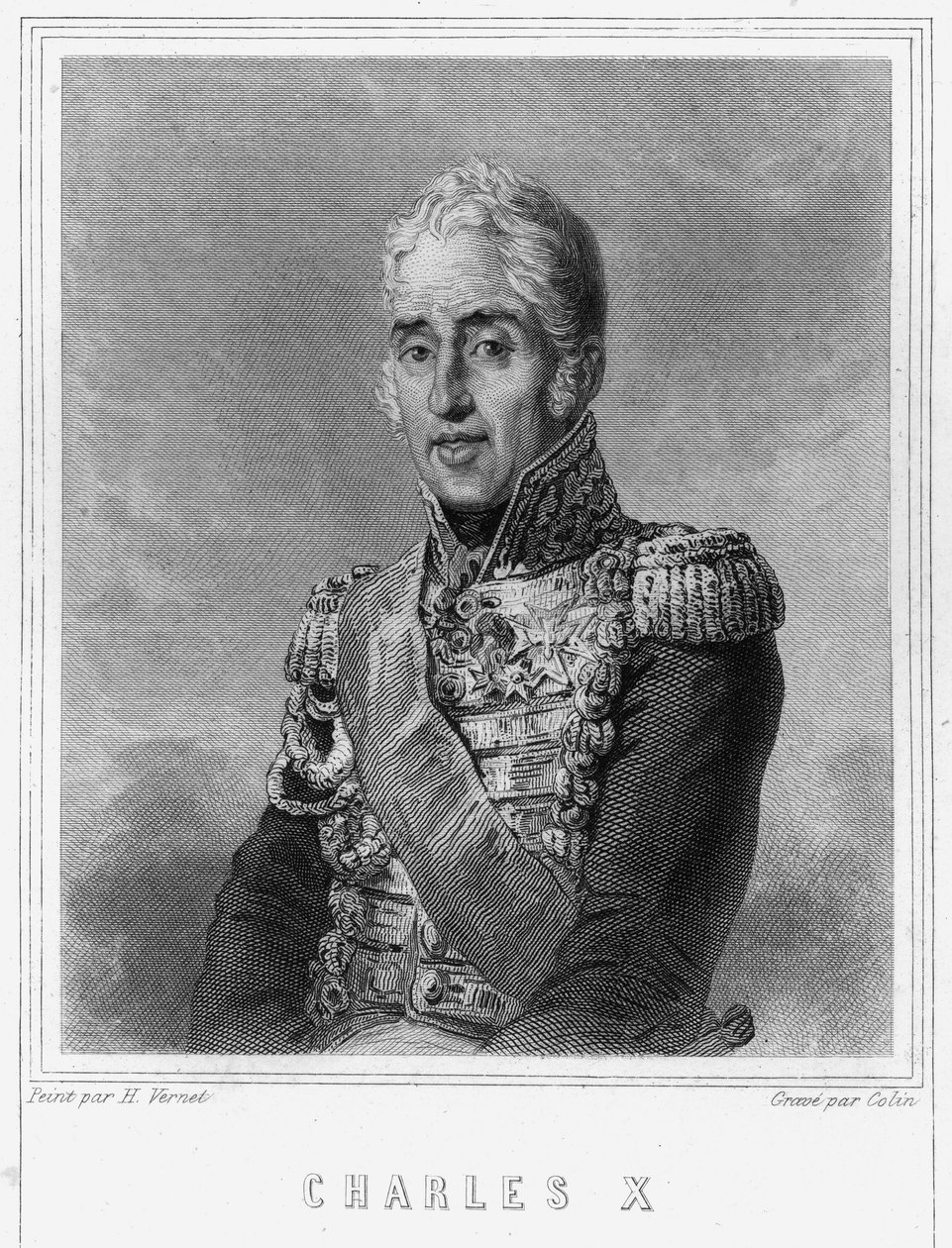 Portrait de Charles X (1757 - 1836), roi de France - dans « Histoire des Français » par Lavallée, gravure - Unknown artist