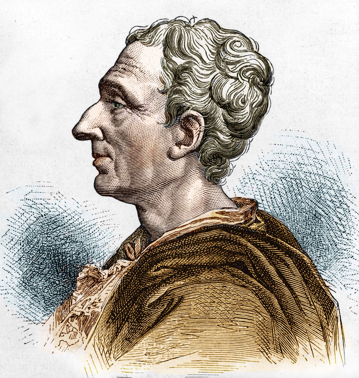 Portrait de Charles de Secondat (1689 - 1755), baron de La Brède et Montesquieu. Gravure du 19ème siècle - Unknown artist