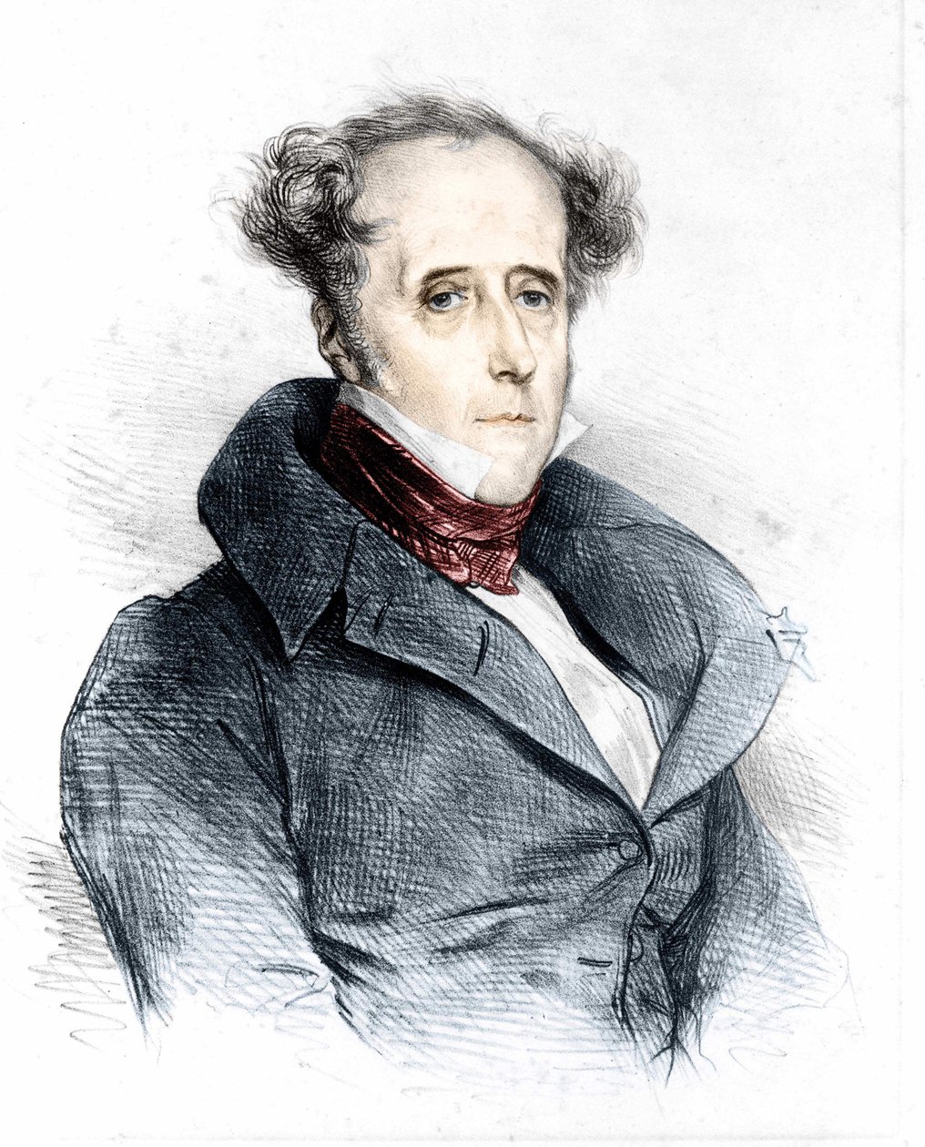 Portrait de Chateaubriand par Devéria - dans le journal "L