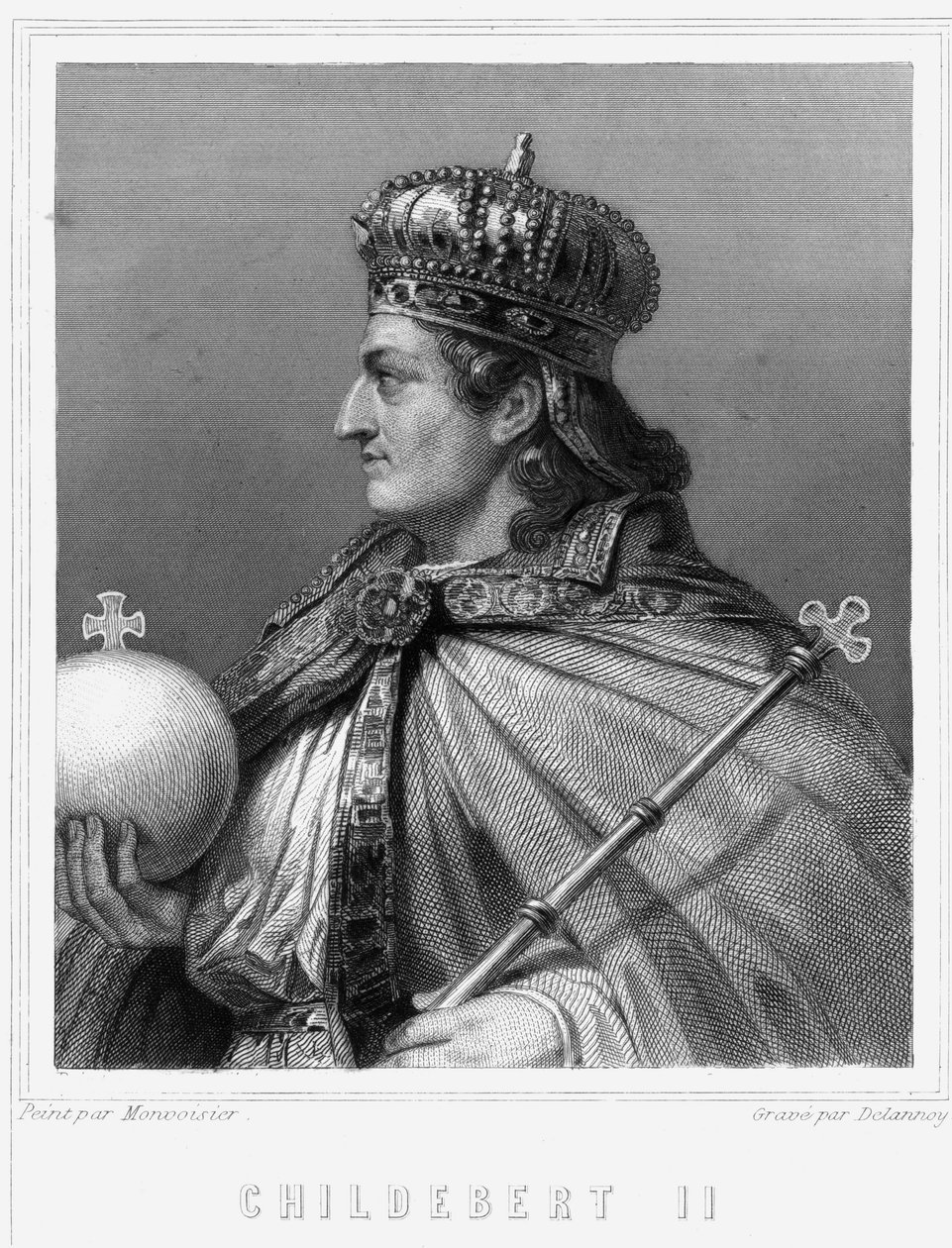 Portrait de Childebert II (v. 570 - 596), Roi d