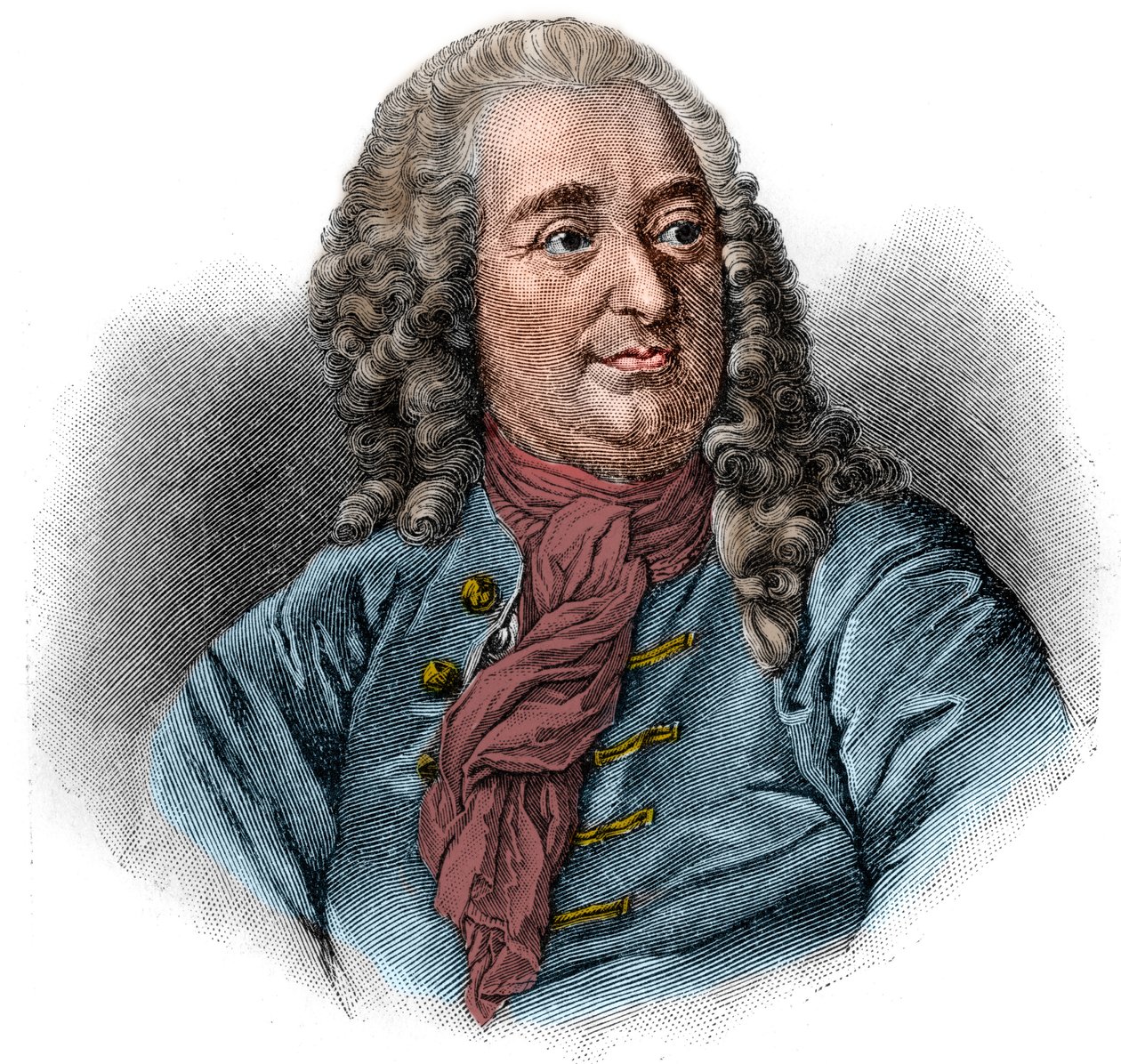 Portrait de Christian von Wolff ou Christian von Wolf juriste, mathématicien et philosophe allemand (1679-1754). Gravure - Unknown artist