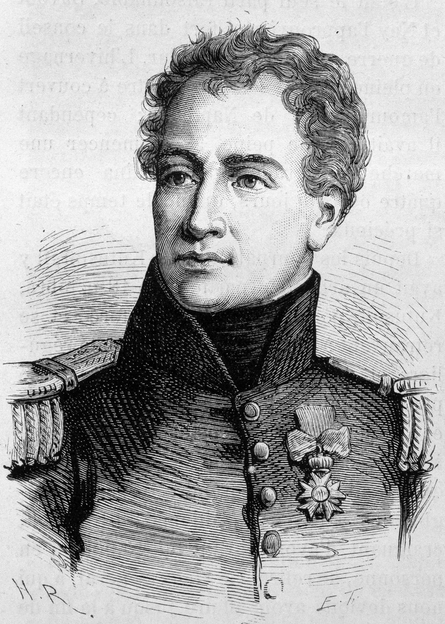 Portrait de Claude François de Malet (1754 - 1812). Gravure de la fin du XIXe siècle dans « Histoire de France » par H. Martin. - Unknown artist