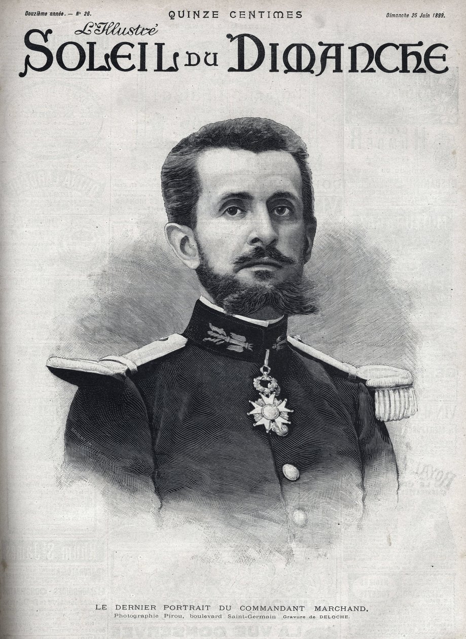 Portrait du commandant Jean Baptiste Marchand (1863-1934). Gravure dans « Le soleil-du-dimanche », 25 juin - Unknown artist