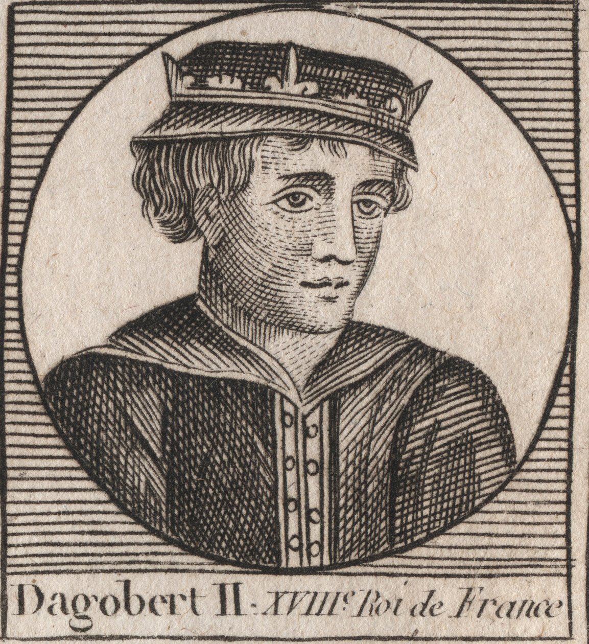 Portrait de Dagobert II, Roi des Francs de 711 à 716 - Dagobert II (676-679), Roi d