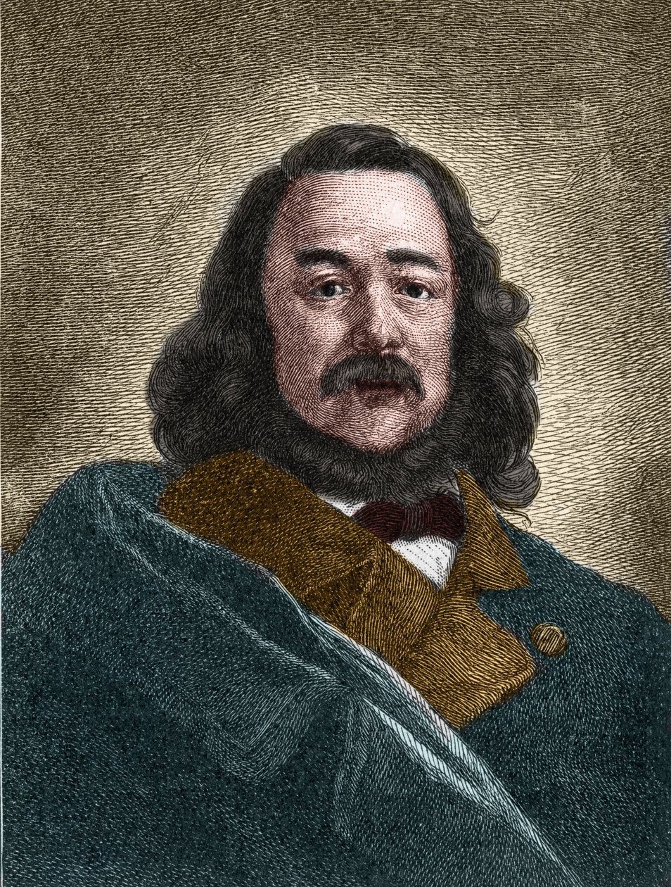 Portrait de Ferdinand Freiligrath (1810-1876) écrivain allemand. - Unknown artist