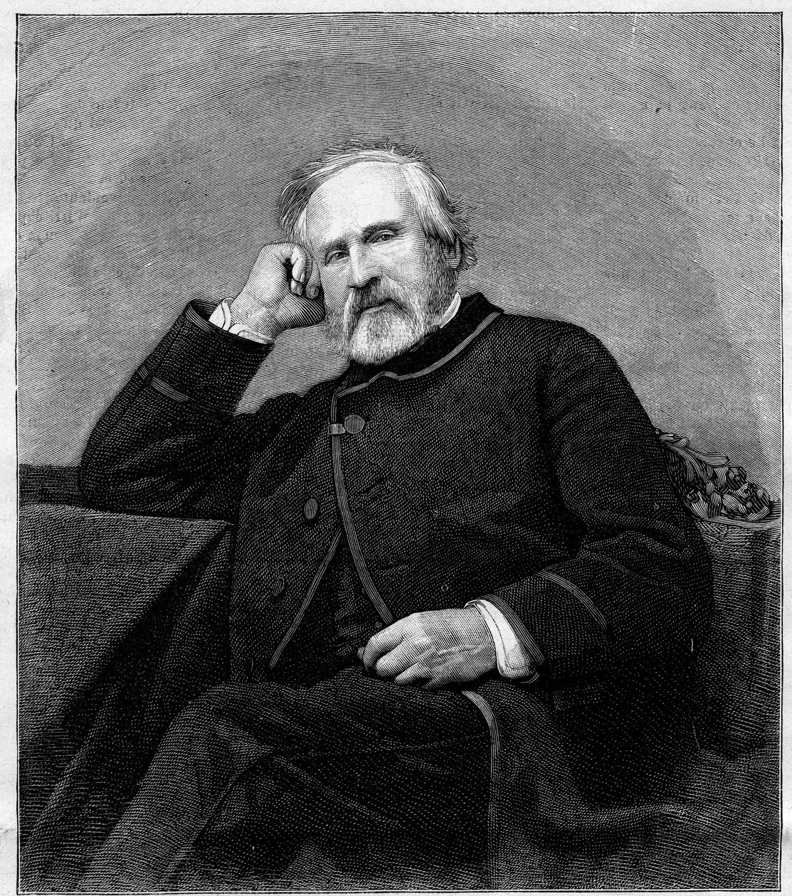 Portrait de François Auguste Biard (1798-1882), peintre français. Gravure dans "Le Monde Illustré" n°1318 du 1er juillet 1882 - Unknown artist