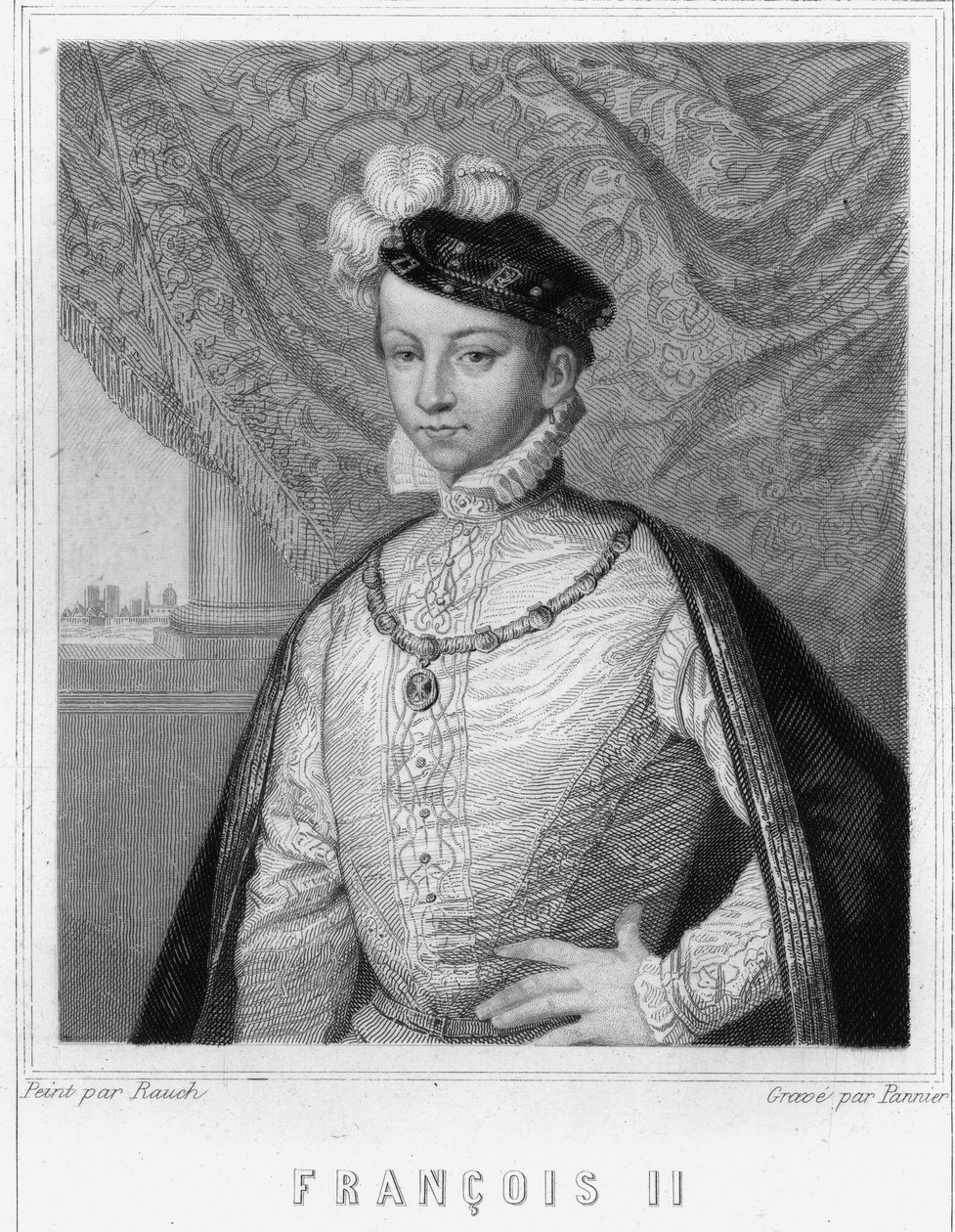 Portrait de François II (1544-1560), roi de France - dans « Histoire des Français » de Lavallée, gravure, sd - Unknown artist