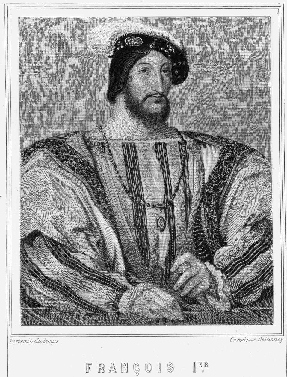 Portrait de François I (1494 - 1547), Roi de France - dans « Histoire des Français » par Lavallée, gravure, sd. - Unknown artist