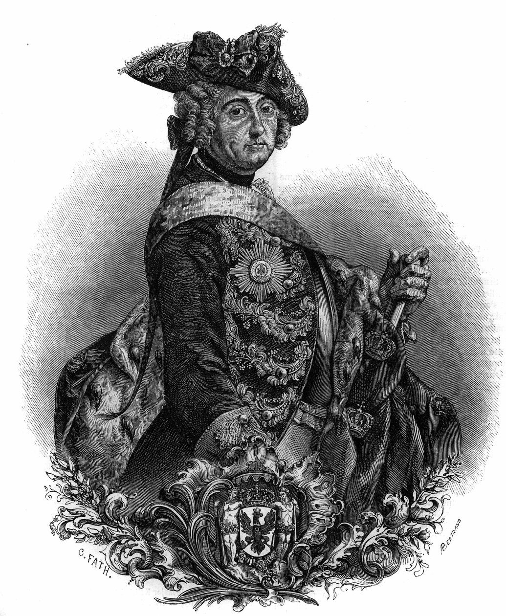 Portrait de Frédéric II (1712-1786), roi de Prusse, connu sous le nom de Frédéric le Grand. - Unknown artist
