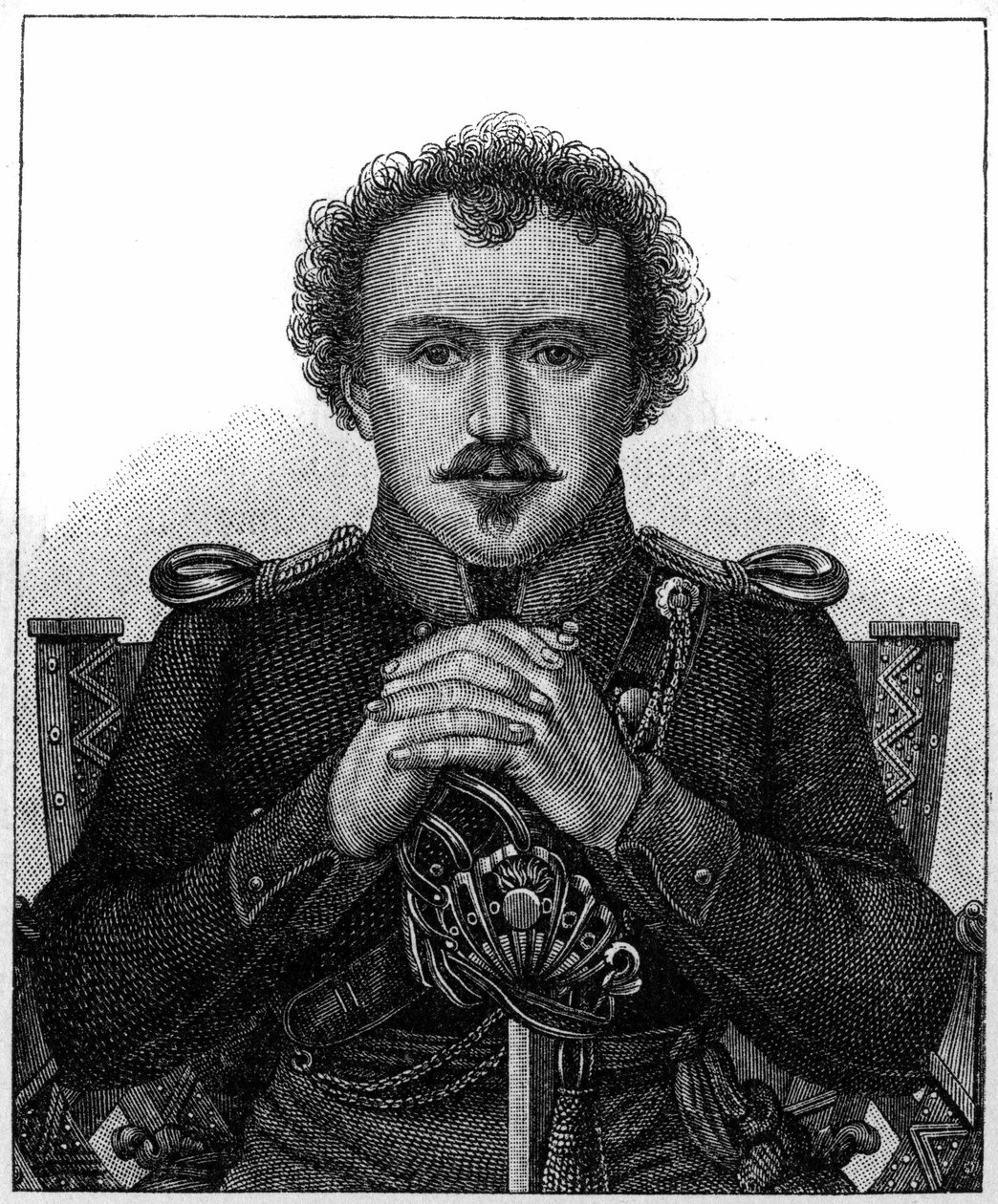 Portrait de Friedrich Heinrich Karl de la Motte, Baron Fouqué connu sous le nom de La Motte-Fouqué (1777-1843) écrivain romantique allemand - Unknown artist