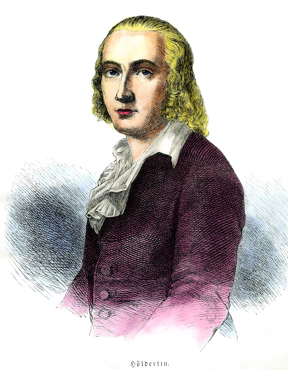 Portrait de Friedrich Hölderlin (1770-1843) poète allemand Gravure du 19ème siècle Collection privée - Unknown artist