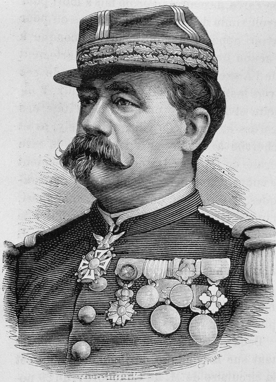 Portrait du Général Carré de Bellemarre. Gravure de la fin du 19ème siècle dans « Histoire de France » par H. Martin. - Unknown artist
