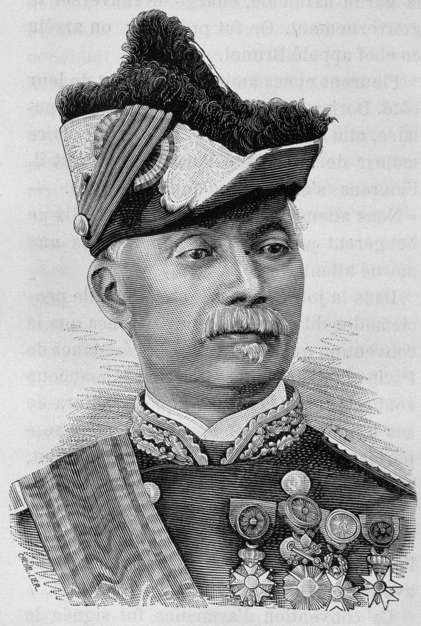 Portrait du Général Pourcet. Gravure du 19ème siècle - Unknown artist