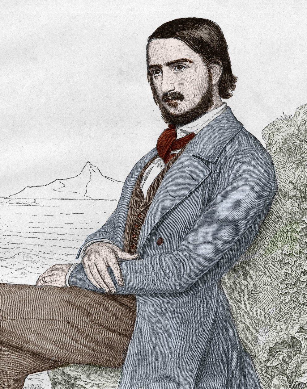 Portrait de Georges (Georg) Herwegh (1817-1875), poète allemand, d