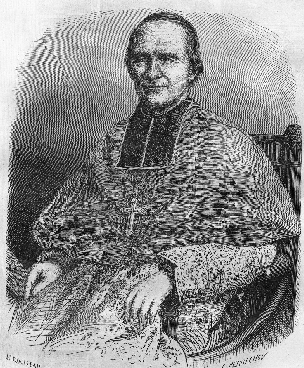Portrait de Georges Darboy. Prélat français (1813 à 1871). Archevêque de Paris, il fut pris en otage pendant la Commune et fusillé. - Unknown artist