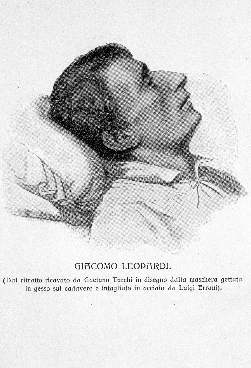 Portrait de Giacomo Leopardi sur son lit de mort - Unknown artist