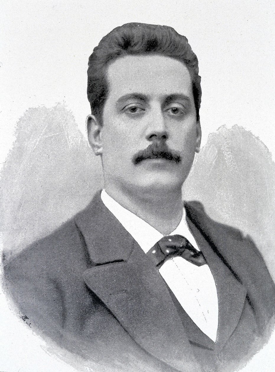 Portrait de Giacomo Puccini, compositeur italien (1858-1924), gravure XIXe siècle - Unknown artist