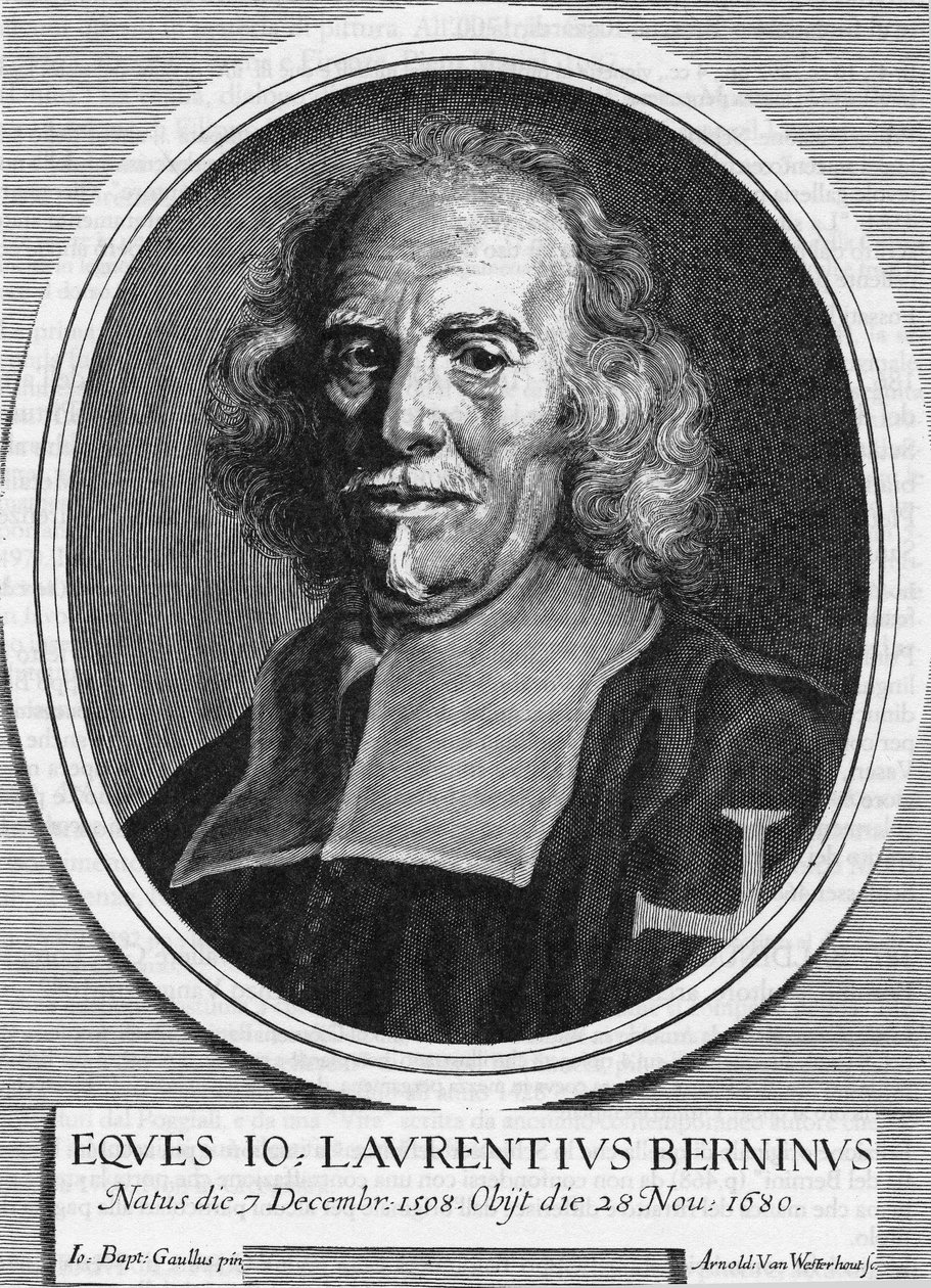 Portrait de Gian Lorenzo Bernini dit Le Bernin (1598-1680), sculpteur, peintre et architecte italien. Gravure par Arnold Van Westerhout de 1682. - Unknown artist