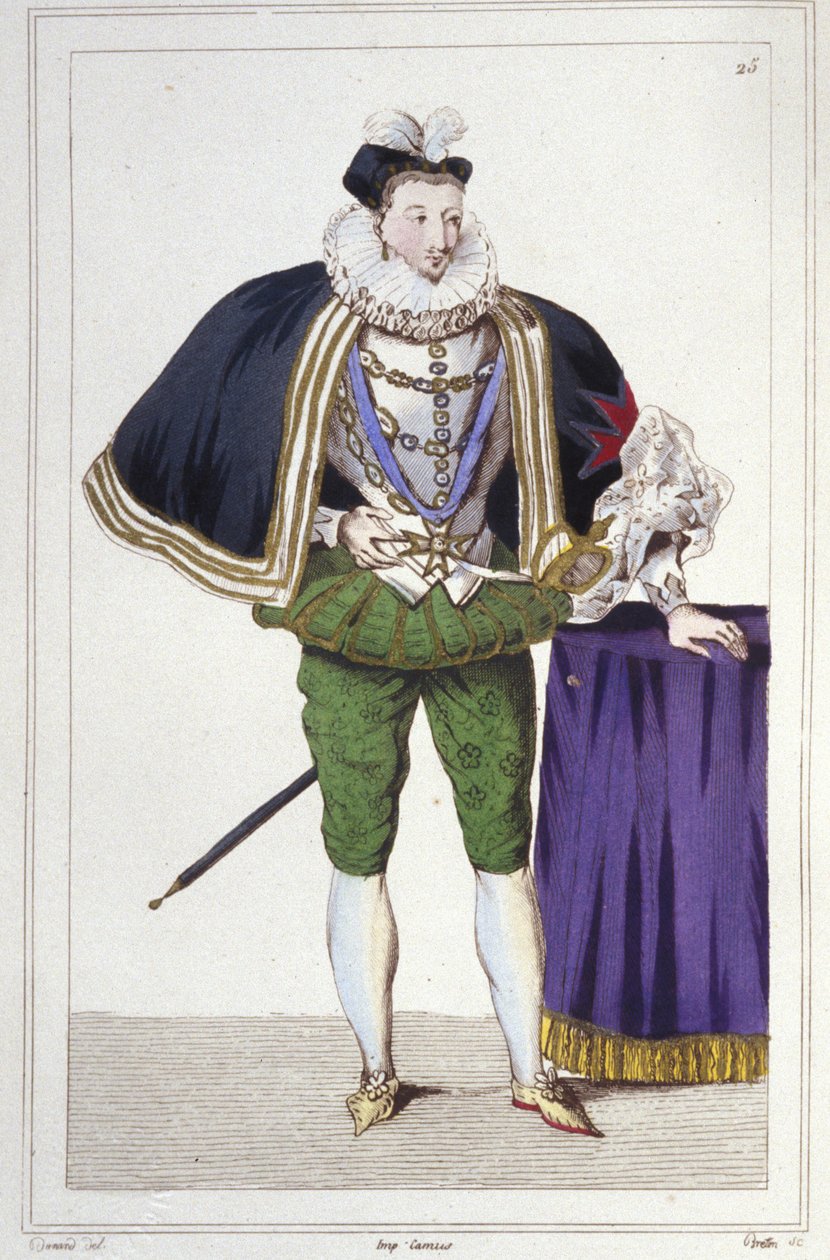Portrait de Henri III (1551 - 1589), roi de France. Gravure de 1830 - Unknown artist